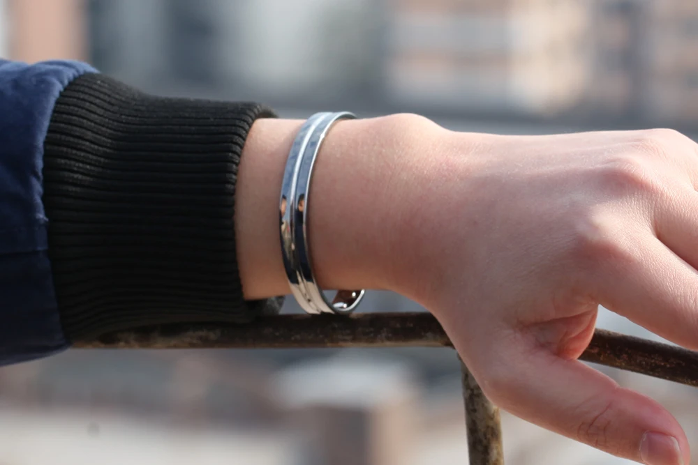 Vinterly Copper Bracelets for Women Silver Color Pure Copper Magnetic Bracelet Health Energy Adjustable Cuff Bracelets Bangles