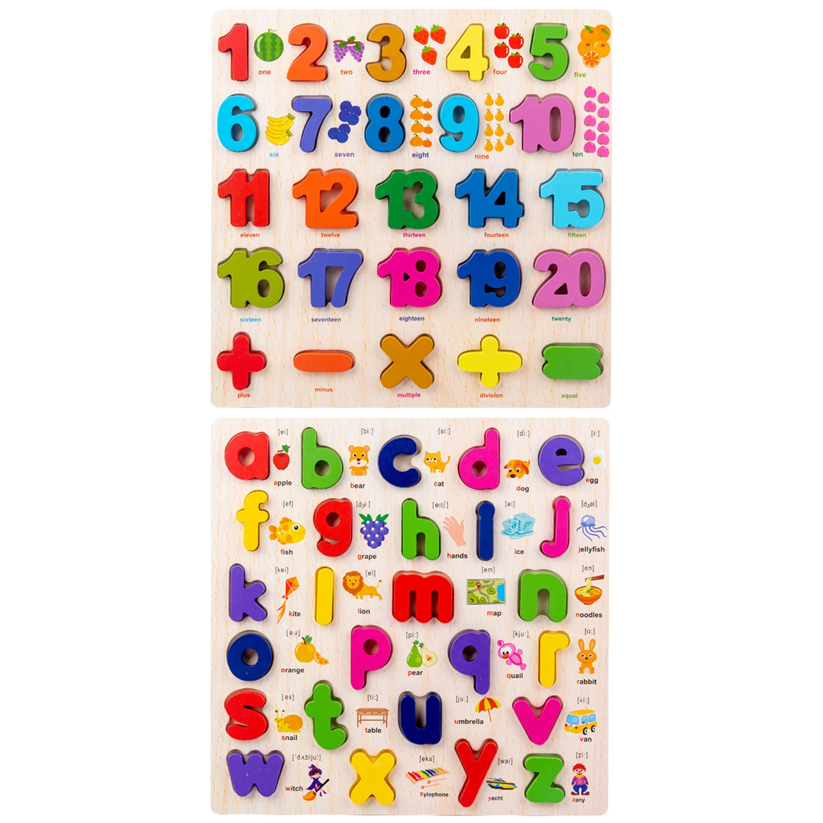 Деревянная головоломка с цифрами алфавита развивающая обучающая доска
