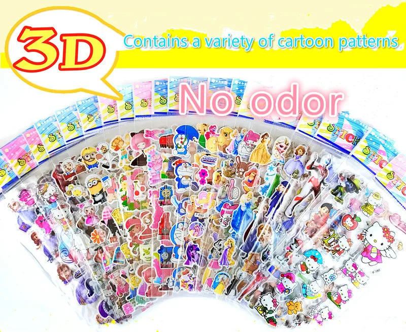 Новинка Лидер продаж 2020 наклейки 3d с героями мультфильмов водонепроницаемые ПВХ
