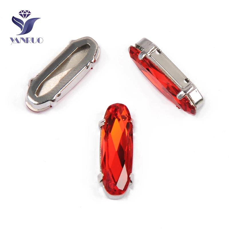 Light Siam YANRUO 4161, удлиненные Стразы для багета, хрустальные причудливые камни с когтями, K9 точечные Стразы для рукоделия - Цвет: Light Siam