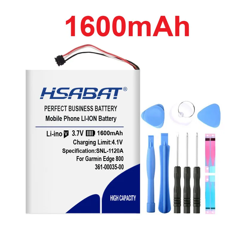 HSABAT 1600mAh 361-00035-00 Аккумулятор для Garmin Edge 800, Edge 810