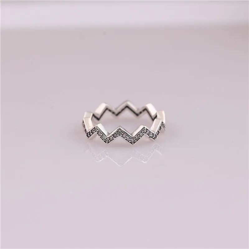 Кольцо с зигзагом для девочек белое циркониевое кольцо кубическим цирконием