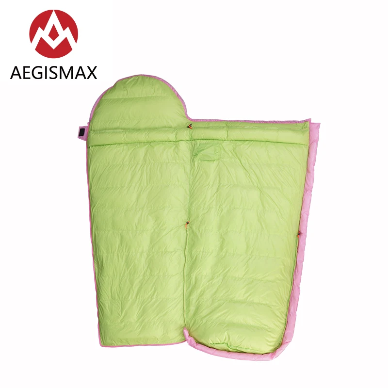 

AEGISMAX Children Goose Down Sleeping Bag Envelope Urltra-light 800FP for Spring Autumn Kids Outdoor Camping Hiking Tent Warm