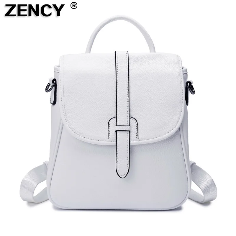 Рюкзак ZENCY из натуральной коровьей кожи для женщин дизайнерский черный ранец