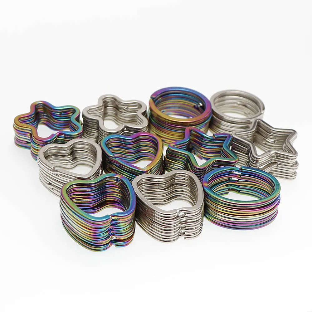 10 шт./ЛОТ цветной брелок для ключей с разрезом кольцо изготовления брелоков