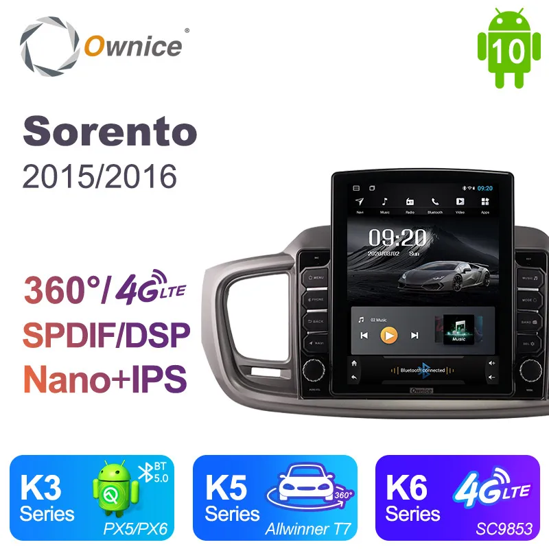 Автомагнитола Ownice с Android 10 0 для Kia Sorento 2015 2016 GPS 2 Din стереопроигрыватель 4G LTE Тесла