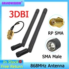 GRANDWISDOM 1-2 шт. 868 МГц антенна 3dbi sma штекер 915 МГц lora антенный модуль lorawan ipex 1 SMA Женский Удлинительный кабель