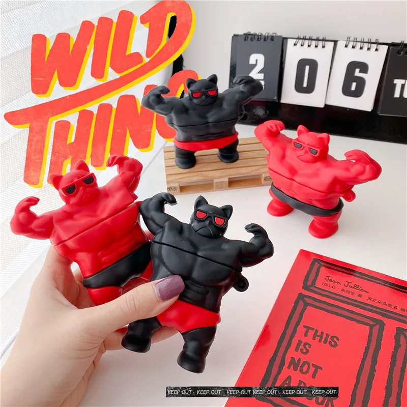 

3D Luxury Cartoons bulldog funny Wireless charging Case For Apple Airpods 1 2 cover For Airpods pro super cool silicone funda