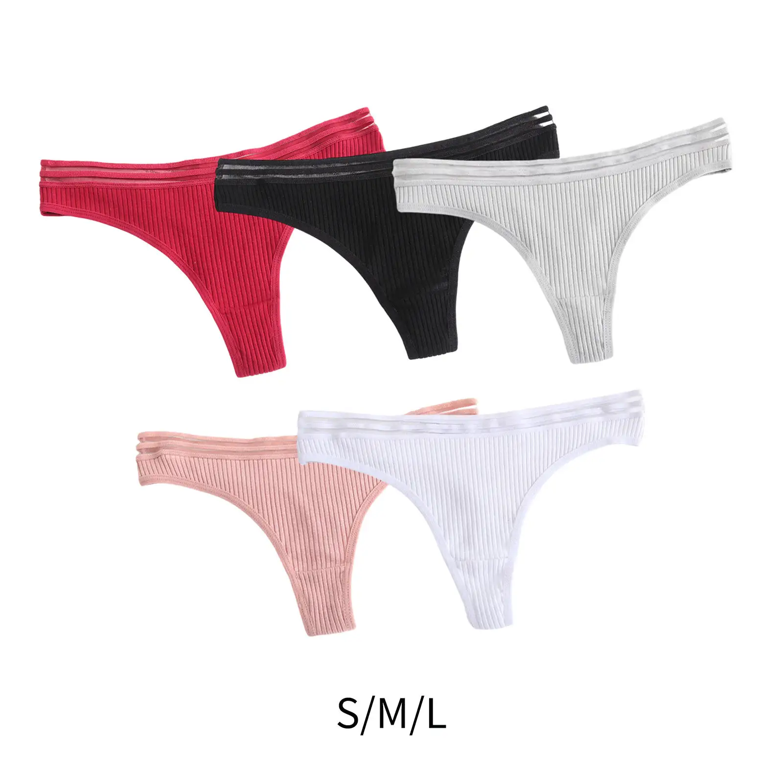 

5 шт., женские хлопковые трусики с заниженной талией