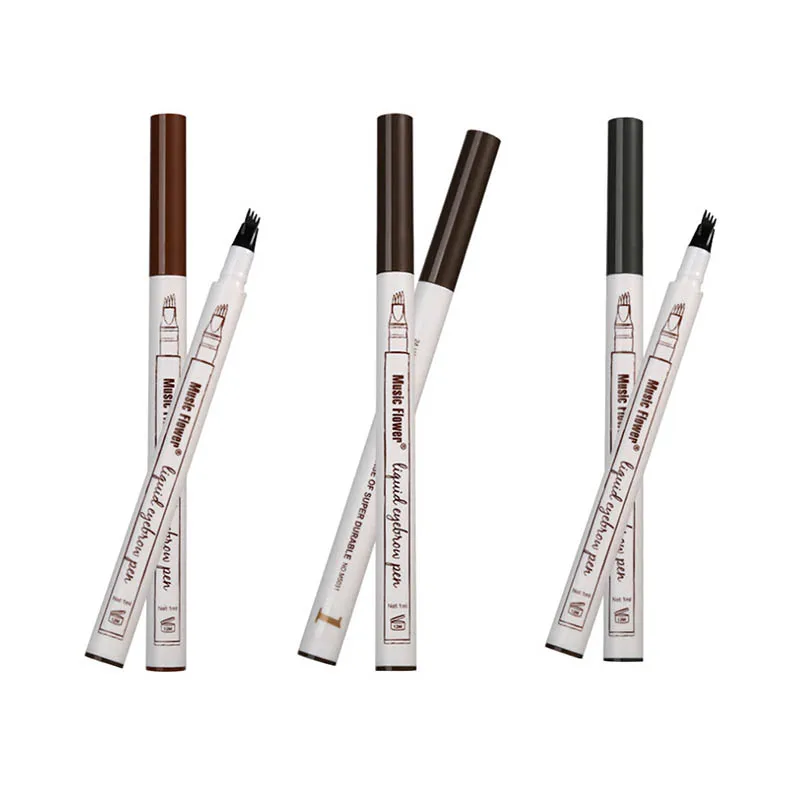 

Eyebrow Pencil Waterproof Fork Tip Eyebrow Tattoo Pen 4 Head Liquid Eyebrow Enhancer Dye Tint Pen