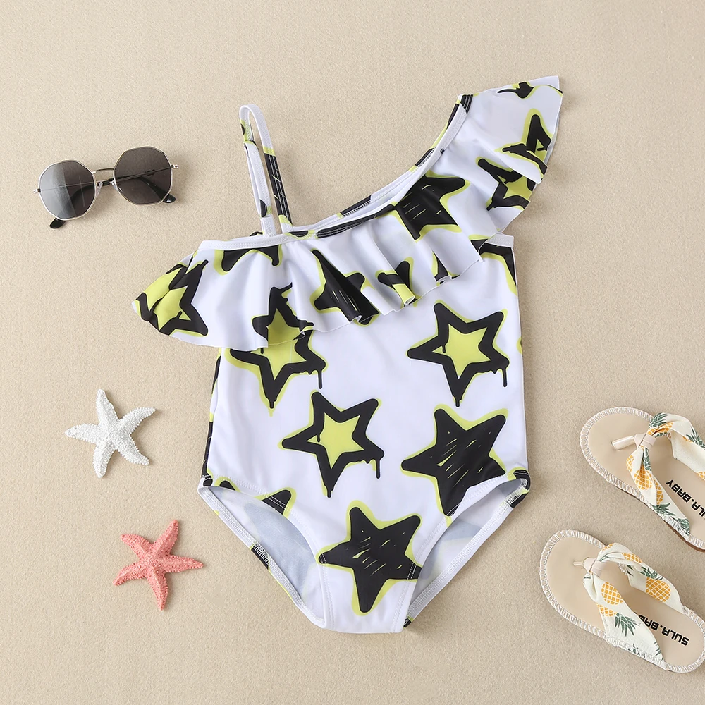 

Girls Swimsuit Kids Bikini Girls Star Pattern One-Piece Swimwear Cute Girls Fashion Swimwear