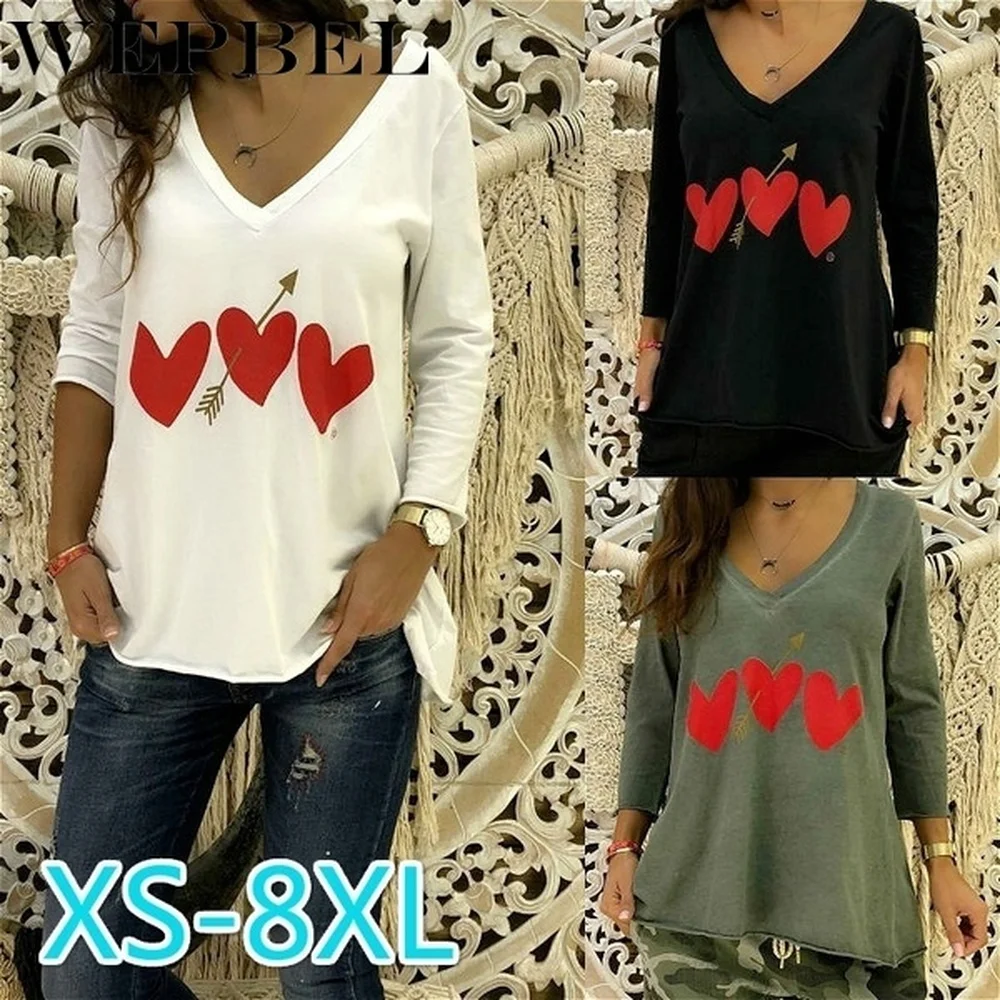 Футболка WEPBEL женская с V-образным вырезом модный Повседневный хлопковый топ