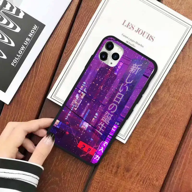 

Japanese Vaporwave Glitch Anime Phone Case for iPhone 11 12 pro XS MAX 8 7 6 6S Plus X 5S SE 2020 XR