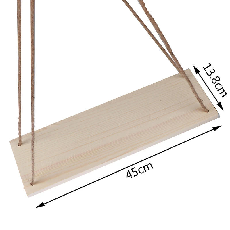 

Wall Decorative Shelf Household Wall Wood Swing Hanging Rope indoor Mounted Floating Shelves Plant Flower Pot outdoor decoration