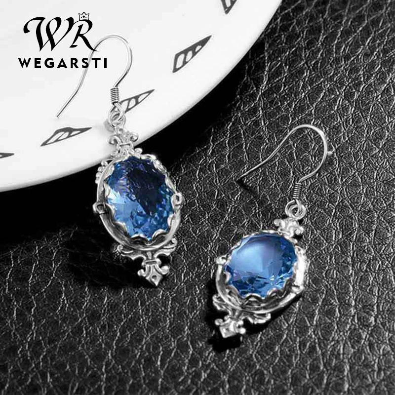 Женские серебряные сережки подвески WEGARASTI висячие серьги из серебра 925 пробы с