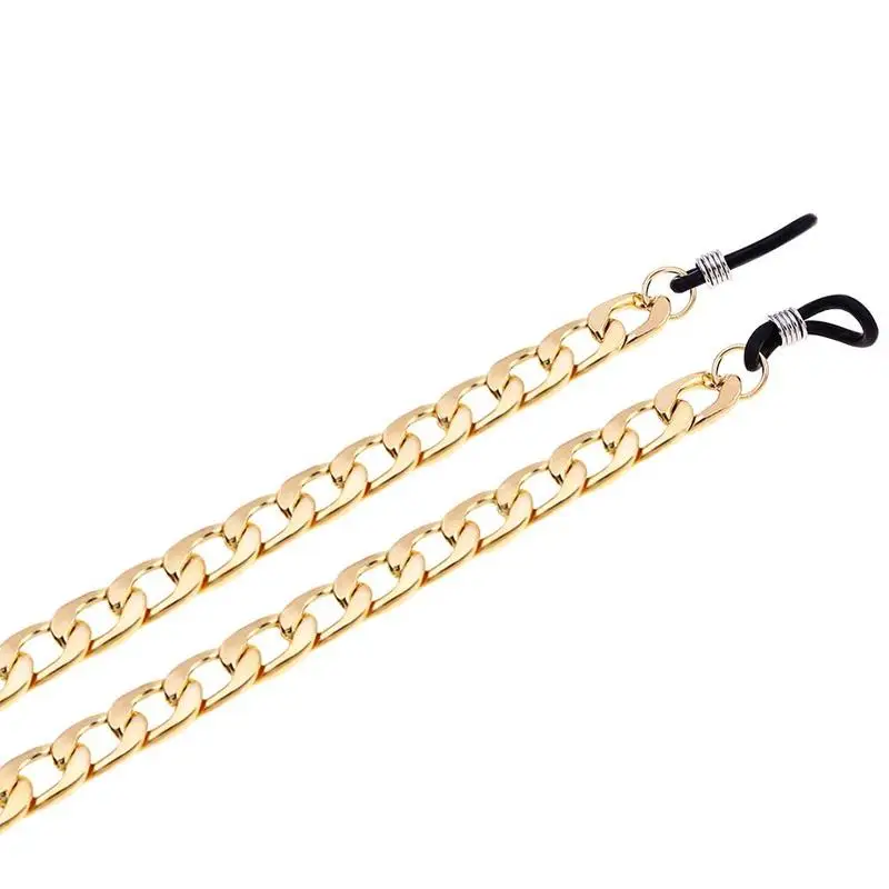 

WH New Hip Hop Rock Style Gold Color Alloy Thick Link Chain Sunglasses Q5L8