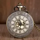 Винтаж бронзовая Стиль кварцевые карманные часы ретро Подвеска для ожерелья карманные часы