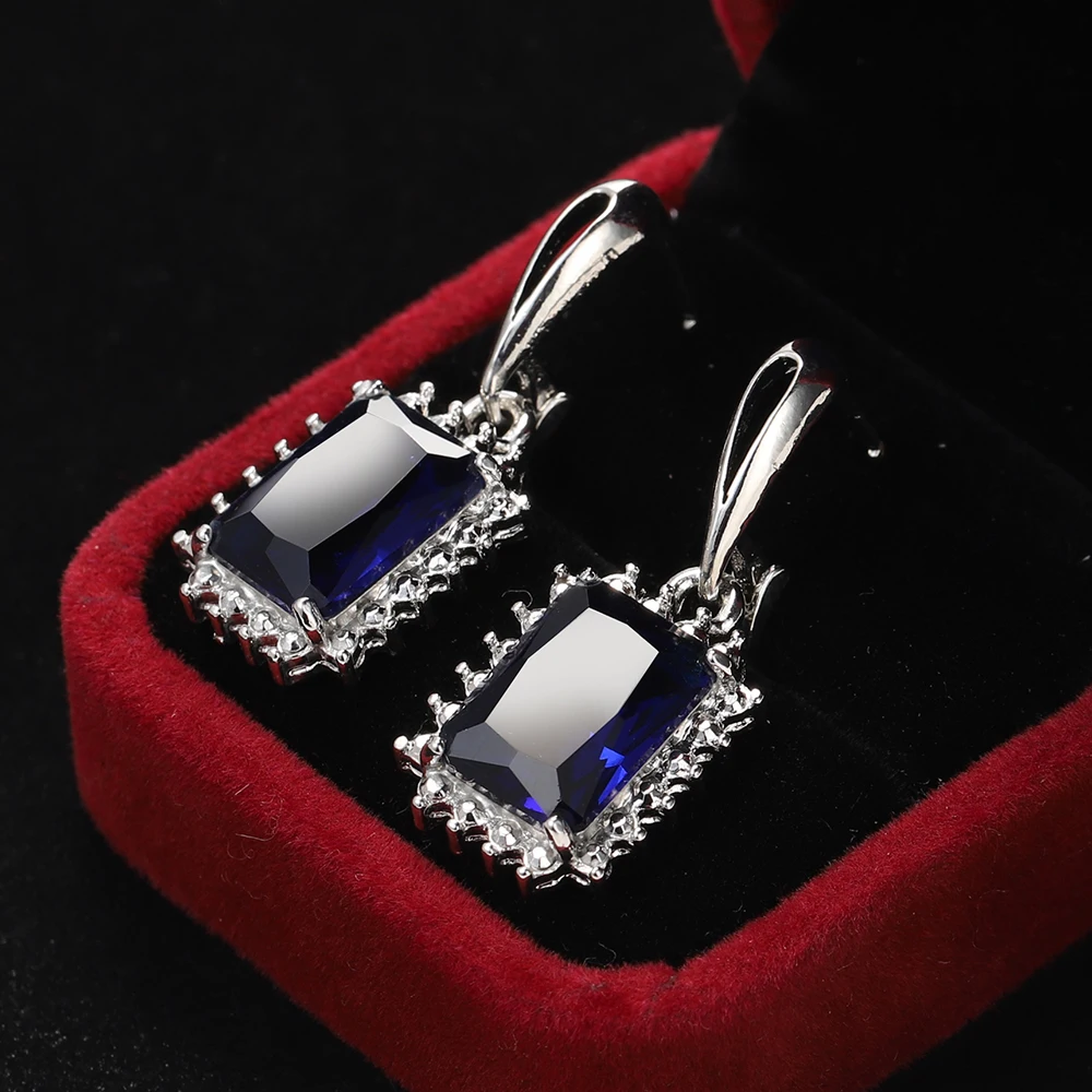 Корейские серьги Модная бижутерия 2020 подарок на день матери синие циркониевые