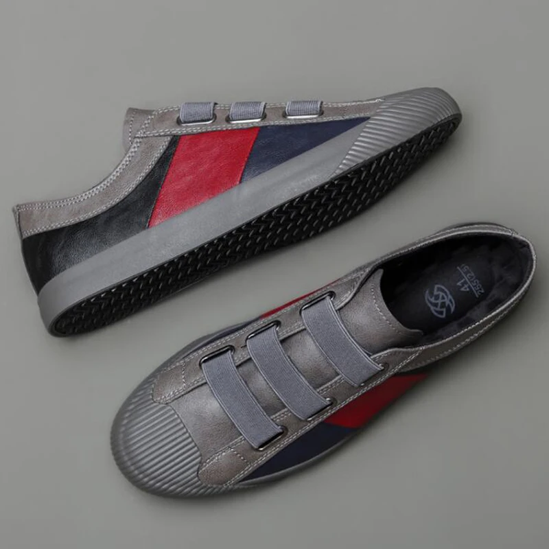 

Men Leather Casual Shoes Man Spring Autumn Hot Fashion Slip-On Cool Loafers Leisure Patckwork Flat Shoes