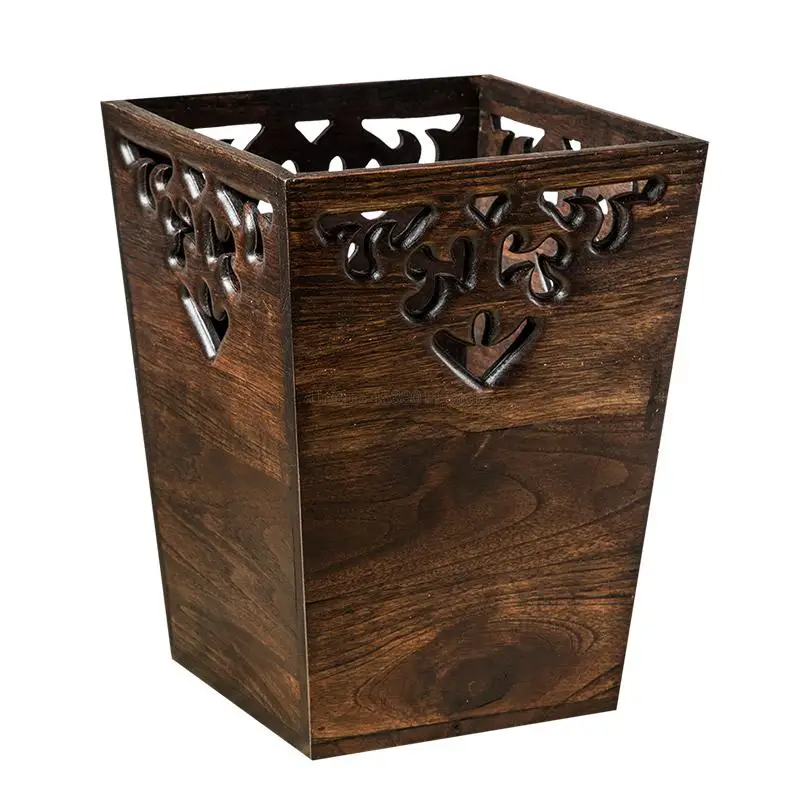 

Trash can home living room creative American wood large trash can office bedroom kitchen dining room paper basket