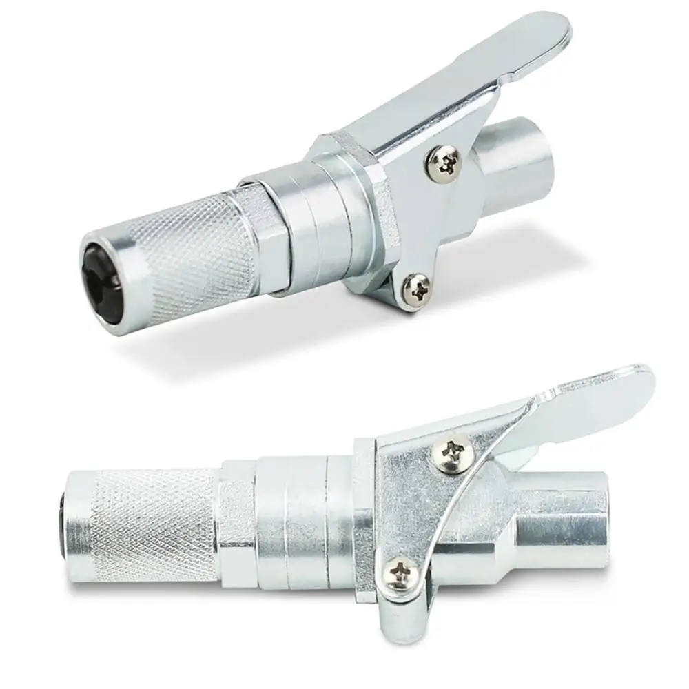

Grease Gun Coupler Grease Gun Hose 10,000 Psi 1/8" Npt Self-Locking Two Clamp Nozzle Hose Press Grease Gun Accessories