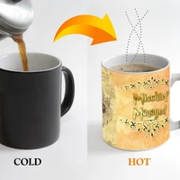 drop shipping footprint marauders map magic hot cold heat temperature sensitive color changing coffee tea mugs cup