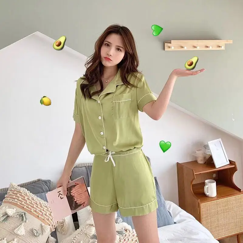 Новинка Пижама с короткими рукавами Комплект шортами для девочек Красивая