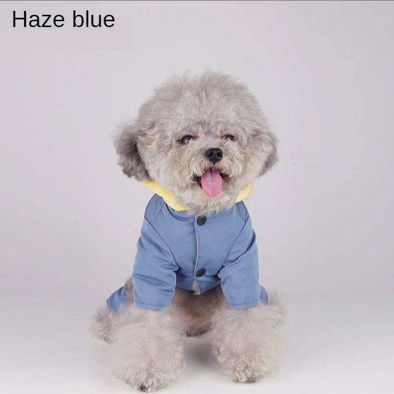 Ropa de oto&ntilde;o e invierno para mascotas, abrigo de algod&oacute;n c&aacute;lido de moda para perros peque&ntilde;os y medianos de cuatro patas, Color impactante, cuatro conejos-5