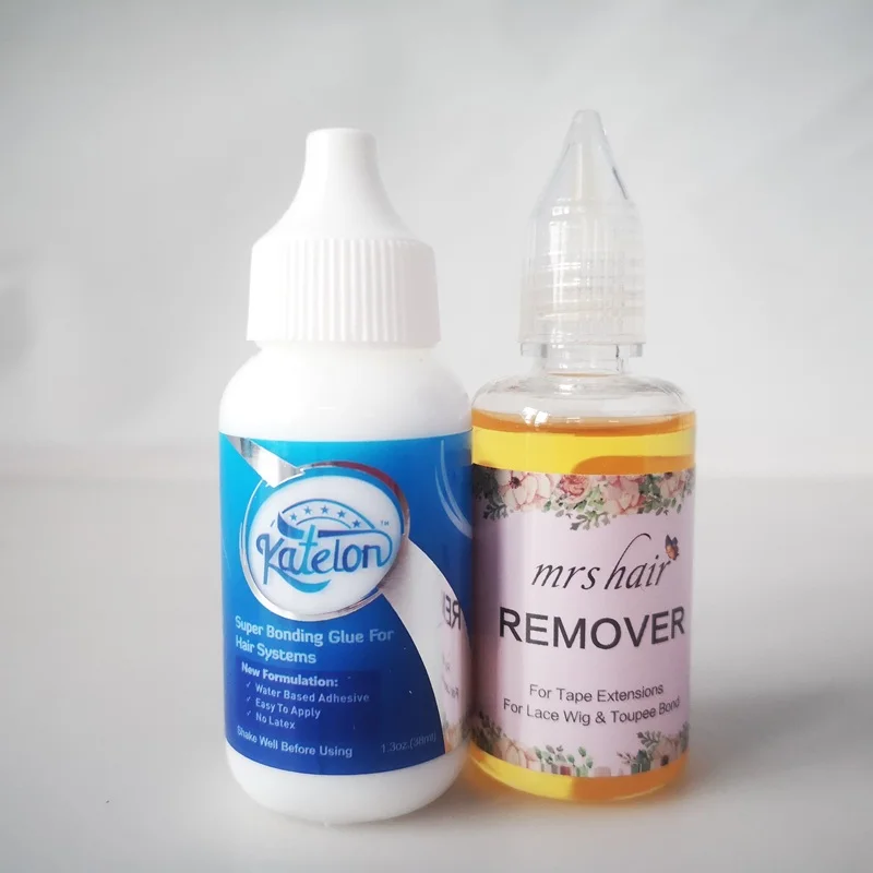 1 glue 1 remover WaterProof Lace wig glue With 1Bottle remover For humanhair extension/bobo Wig Invisible wig bonding Glue katelon glue 38 ml 1pc - Цвет: 1 glue 1 remover