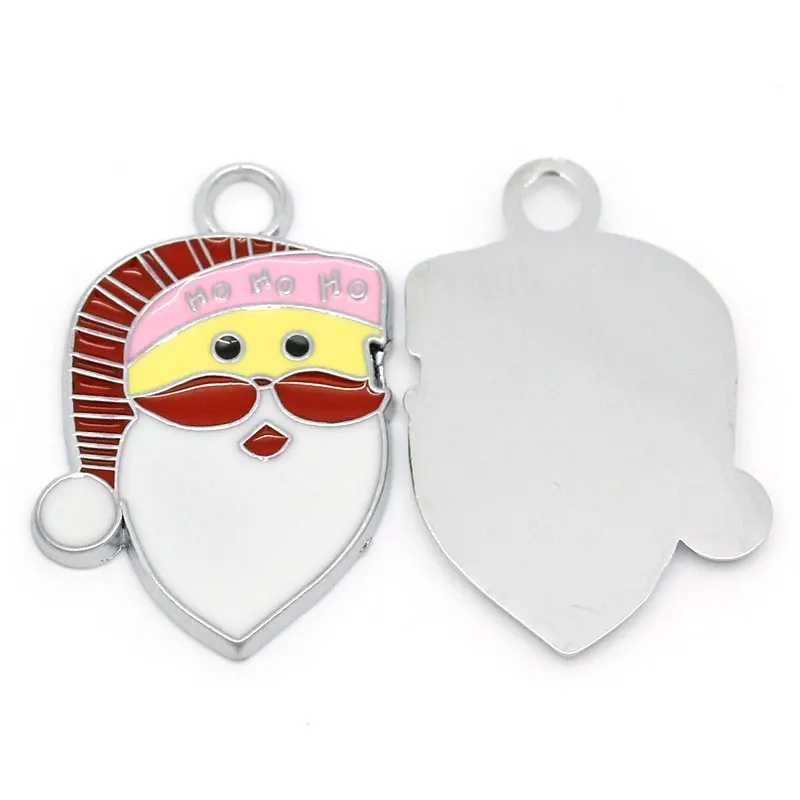 10 шт. рождественские Очаровательные Подвески эмаль конфеты трость серебряные