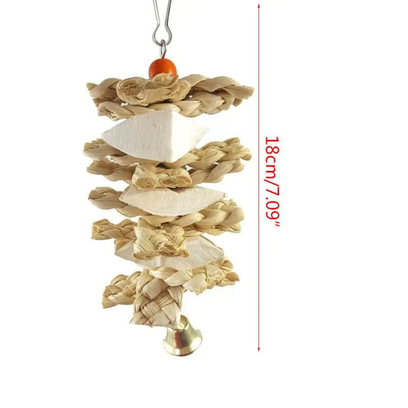 Животные попугай птица натуральная трава игрушки для жевания Bite подвесной