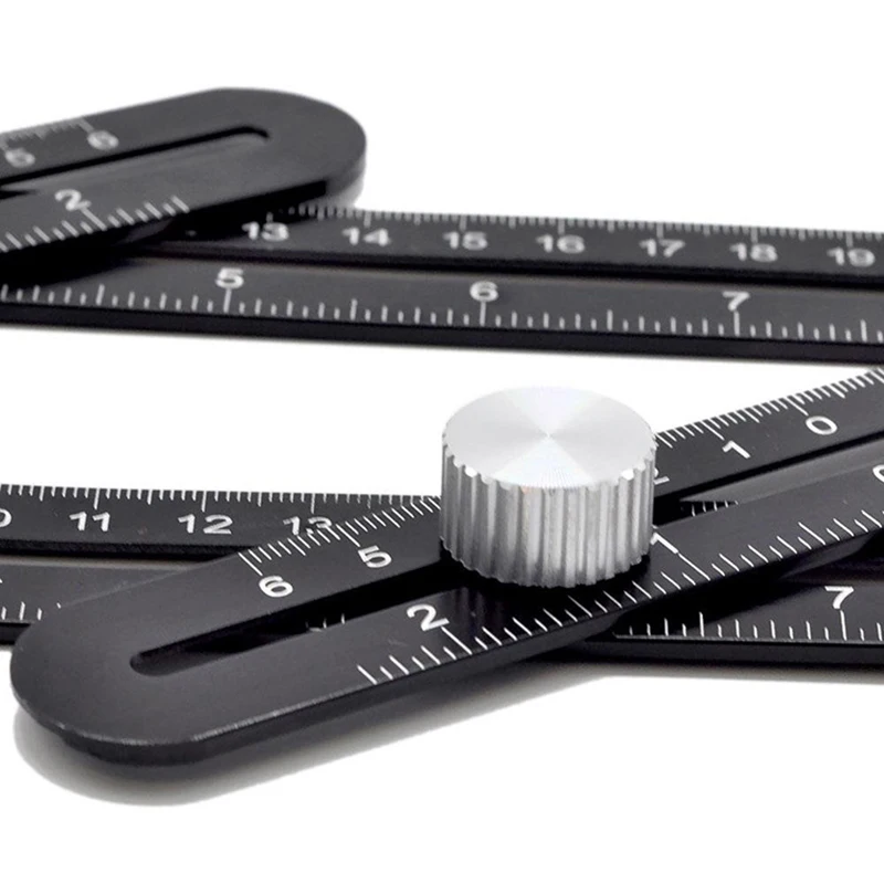 Professional aluminum alloy six-fold ruler adjustable tile opening locator folding ruler DIY bricklayer construction tools