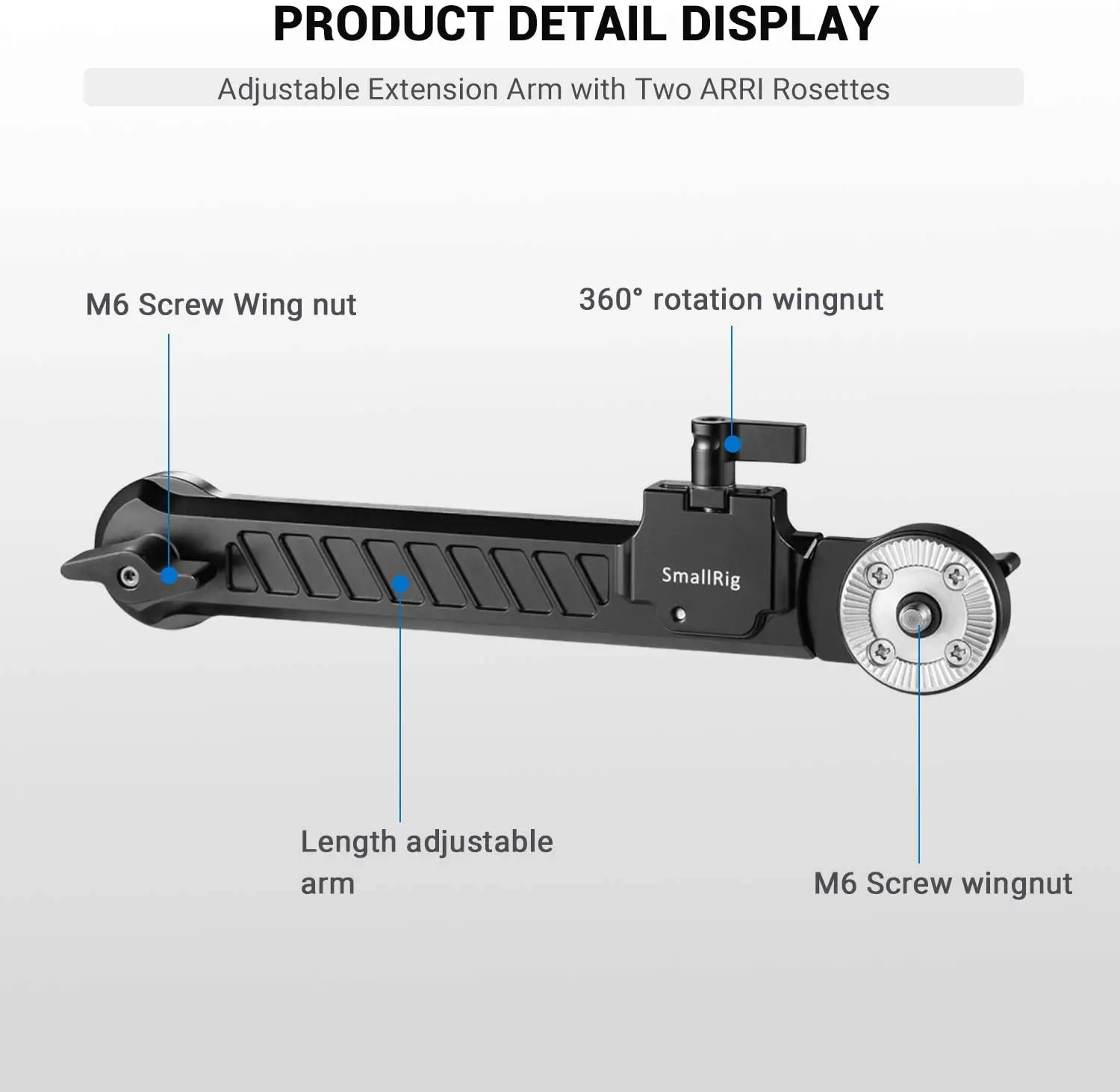 РЕГУЛИРУЕМЫЙ УДЛИНИТЕЛЬ SmallRig 168-260 мм с розеткой Arri для видеокамеры Sony
