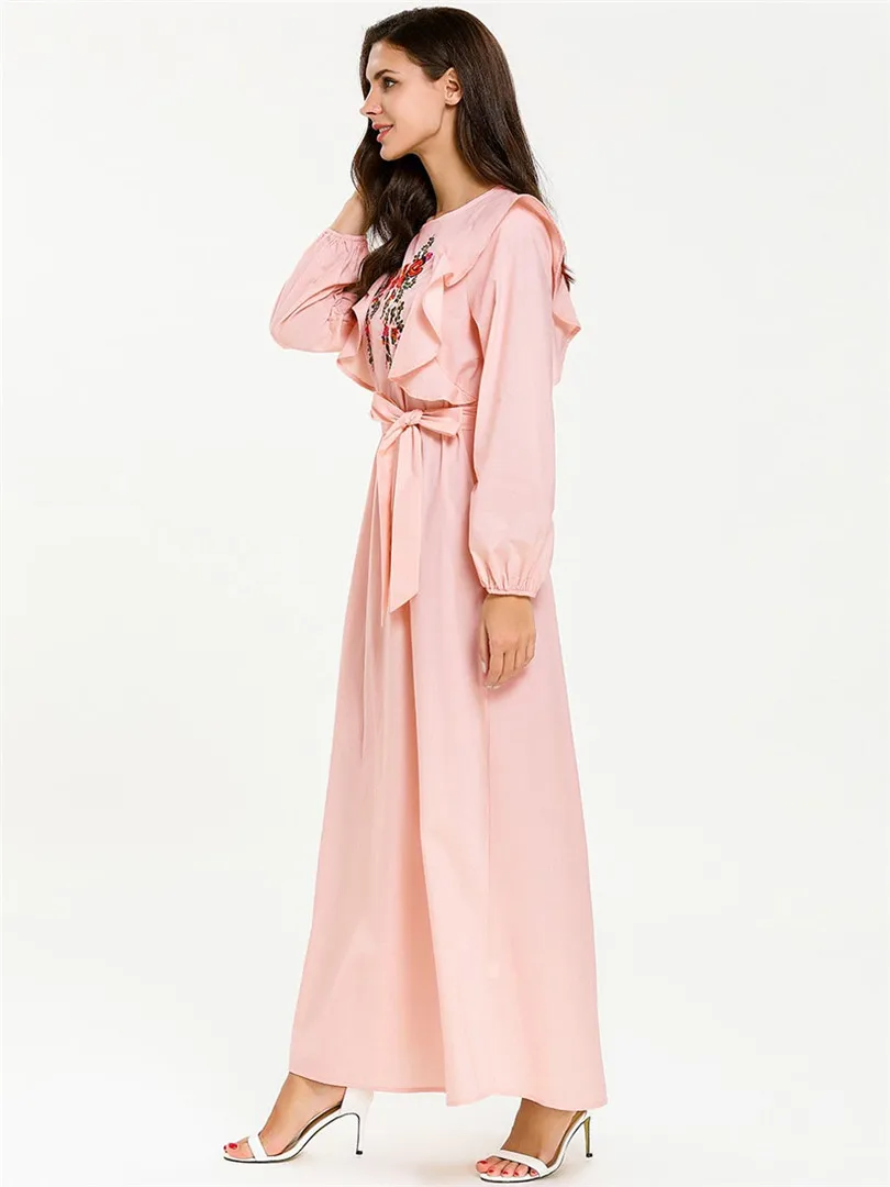 Длинное платье макси для молодых девушек розовые повседневные платья с