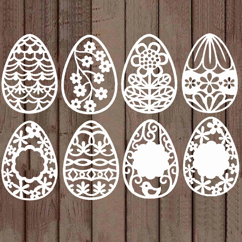 

8pcs GG0869 Easter Egg Dies Metal Cutting Dies Cut Die Mold Decoration Scrapbook Paper Craft Knife Mould lBade Punch Stencils