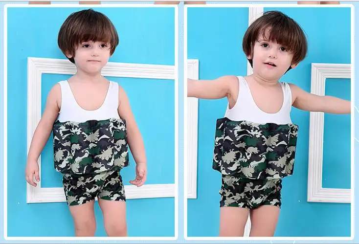 Army camouflage От 1 до 7 лет, Детские плавучие купальники, купальные костюмы для девочек, сиамские купальные костюмы для мальчиков, детские купальные костюмы, детские купальные костюмы для маленьких девочек - Цвет: Army camouflage