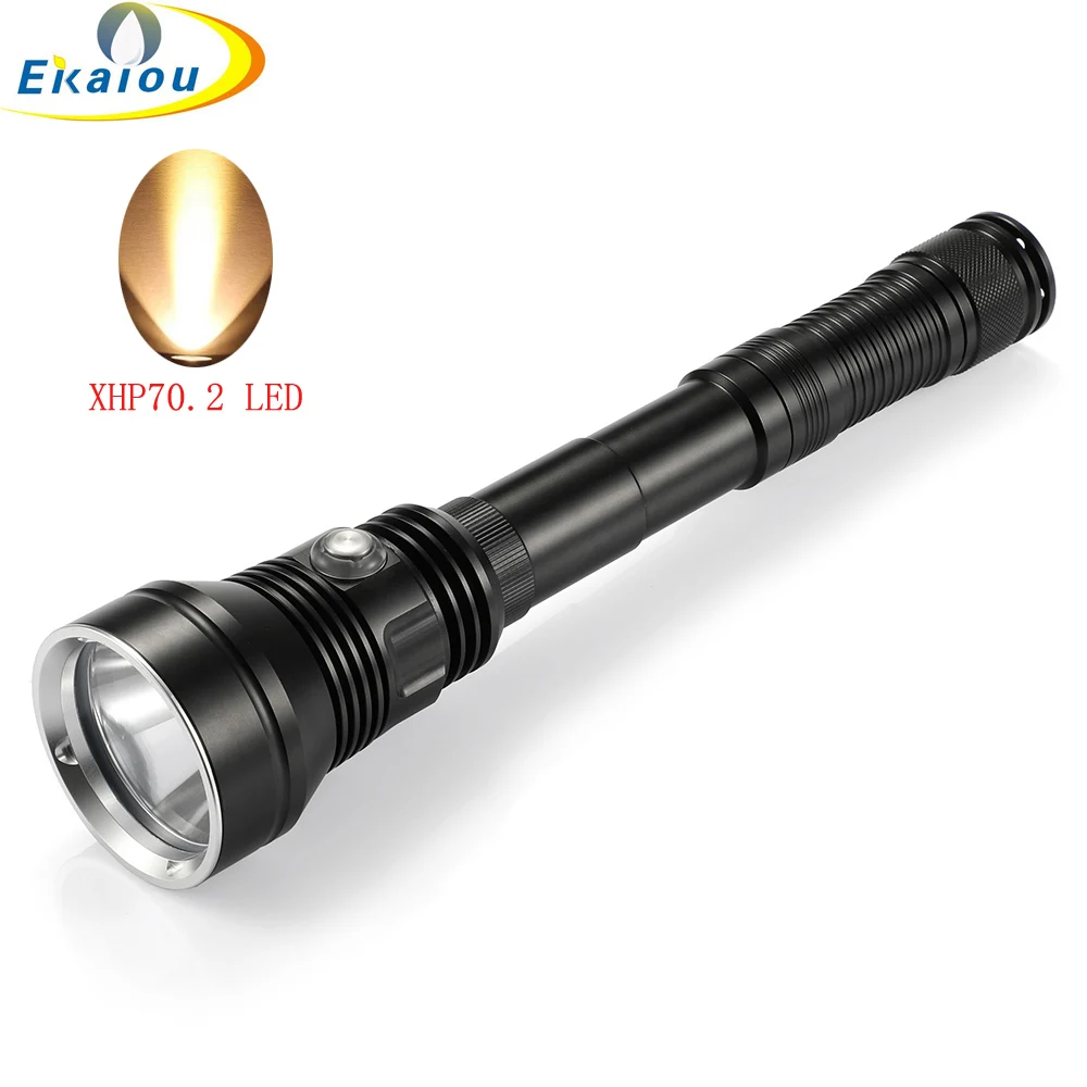 Barato Potente Linterna De Buceo XHP70.2 Para Exteriores, Luz Amarilla LED De 150M, Táctica Submarina, Para Fotografía Y Caza