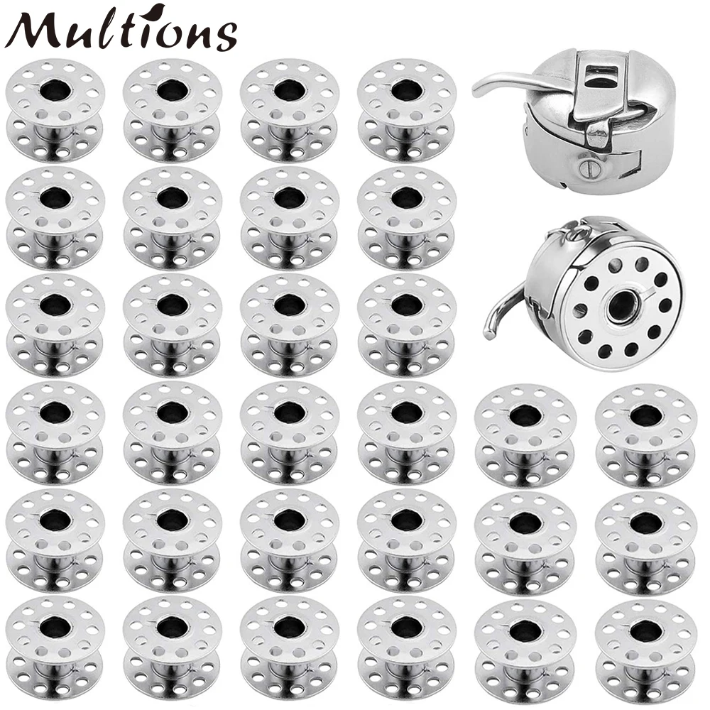 

1pc Sewing Machine Bobbin Case Stainless Steel Bobbin Case With 5pcs Metal Bobbins For Household Sewing Machine Accessories
