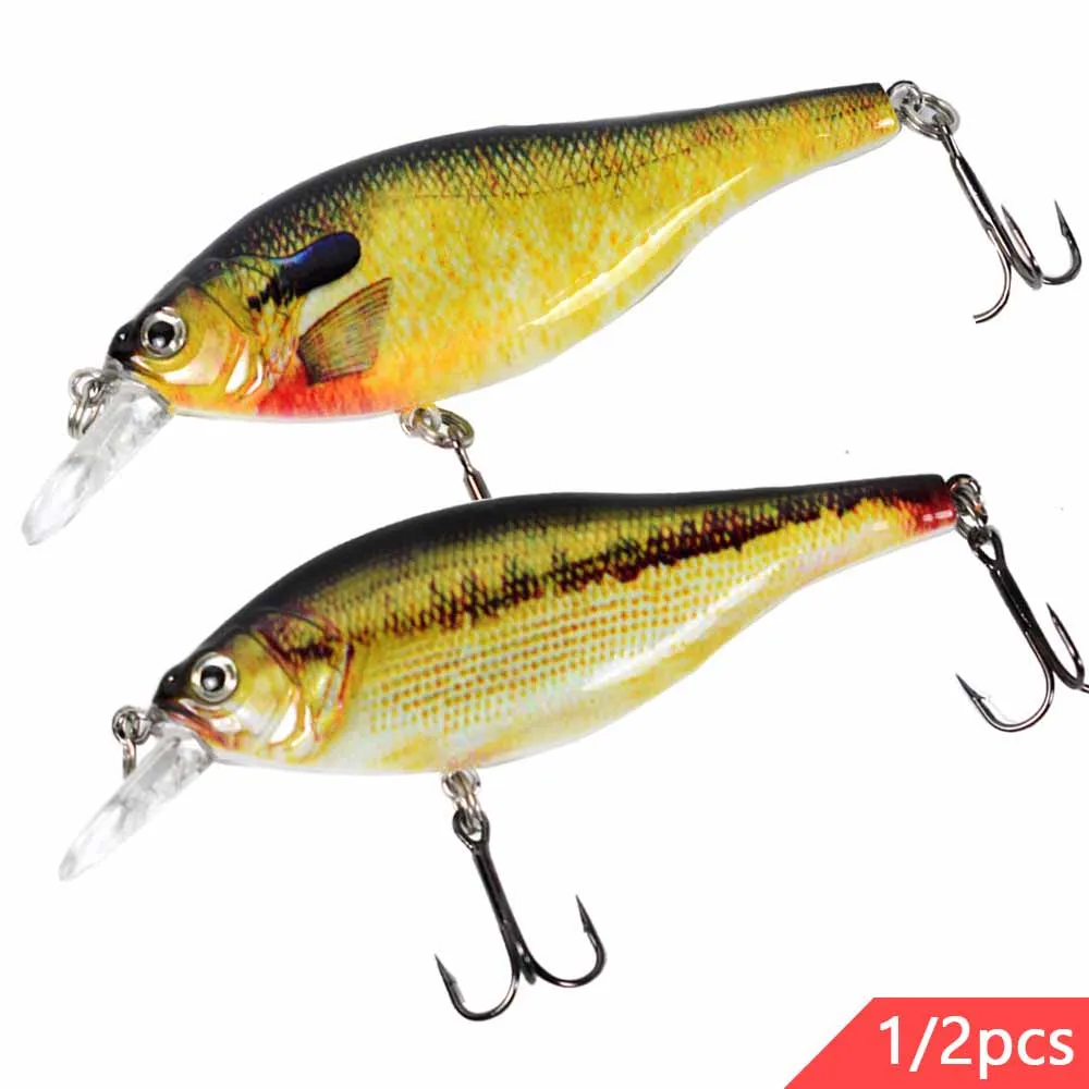 

2/1pcs Sinking Crankbait Fishing Lures 95mm 12.5g Fishing Tackle Accessories Wobbler 5 Colors Professional 3D Eyes Sharp Hooks