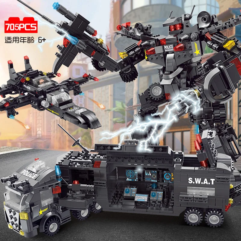 Новинка: городской полицейский участок автомобиль строительные блоки для