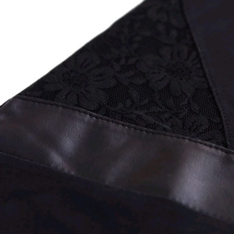 Женские Искусственная кожа кружева лоскутное шитье выдалбливают узкие брюки