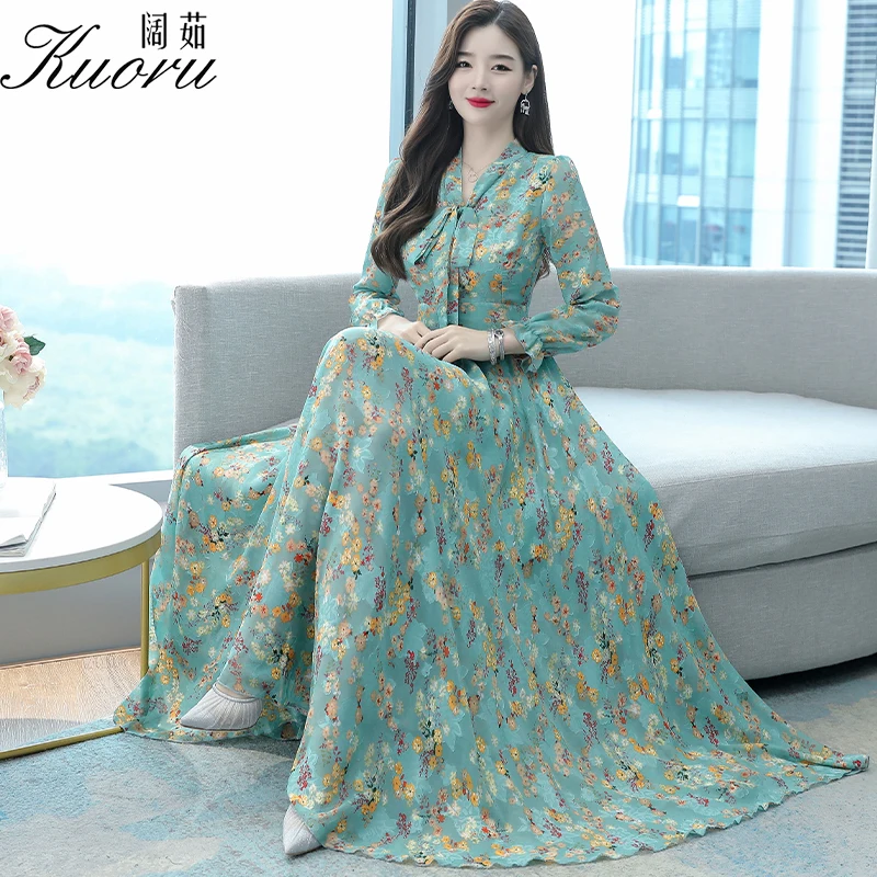 Осеннее розовое платье с длинным рукавом Размер 4XL женское длинное шифоновое