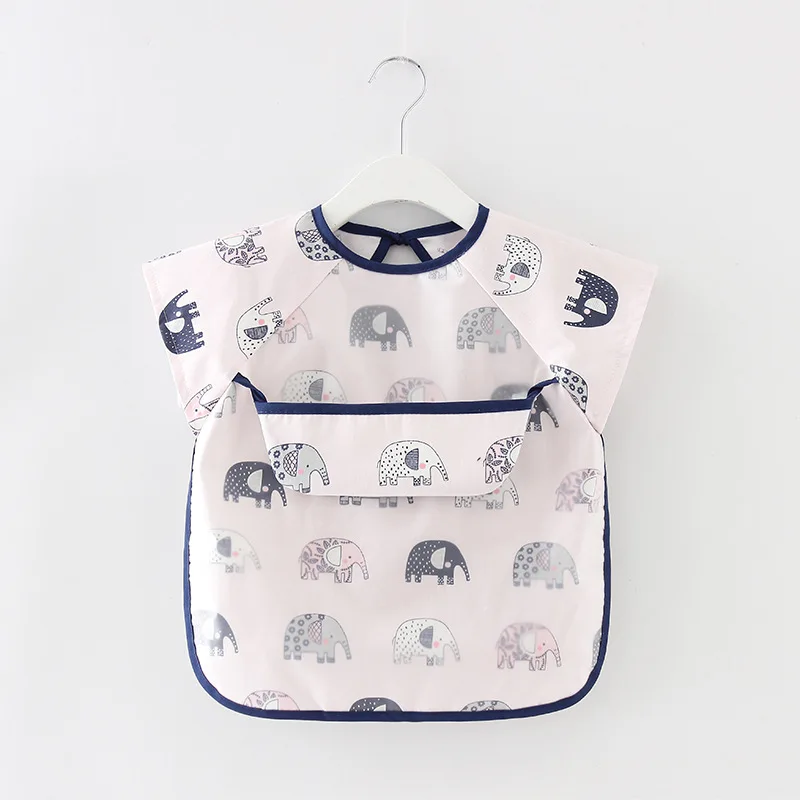 

Children's Overalls Waterproof Long-sleeved Anti-wearing Baby Eating Clothes Apron Cotton Kids Bibs