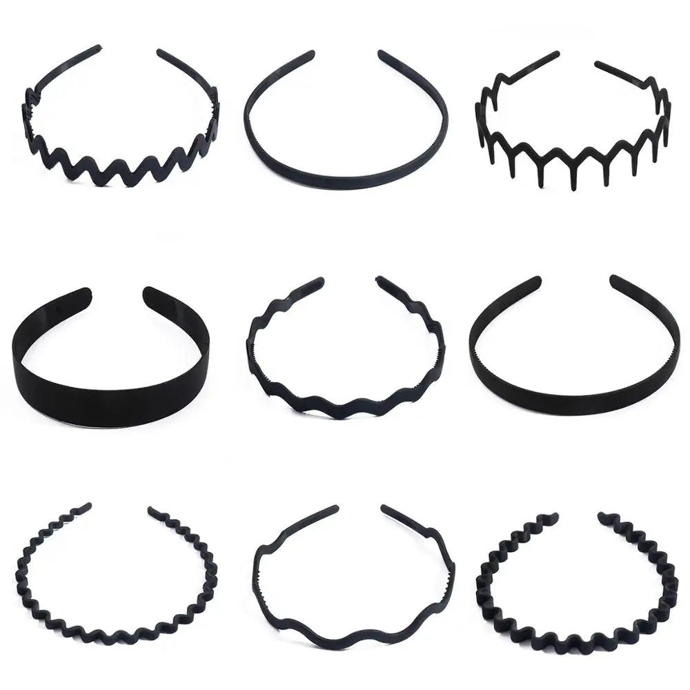 

New Fashion 1Pc Women Girls Headdress Solid Scrub Wave Headband Hair Hoop With Teeth Female Hair Accessories Hairband Headwear