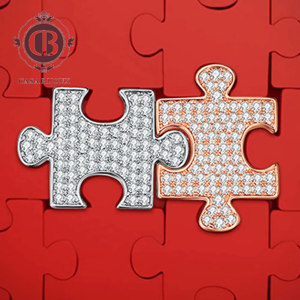 CASABIJOUX трендовая головоломка подвеска для влюбленных золотой цвет ожерелья с ZC