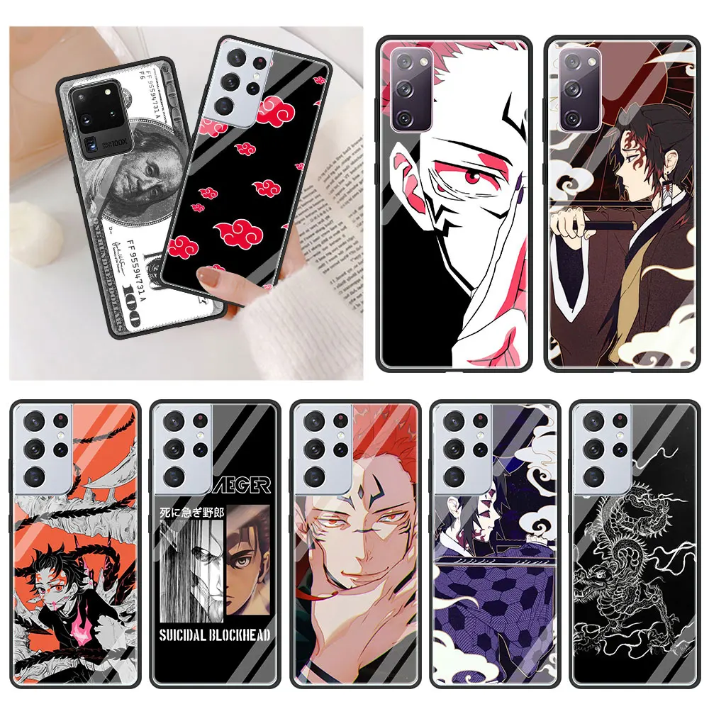 

Anime Cartoon Phone Case for Samsung Galaxy S20 FE S21 S20 Ultra S10E S10 Lite S9 S8 Plus Tempered Glass Soft Edge Shell