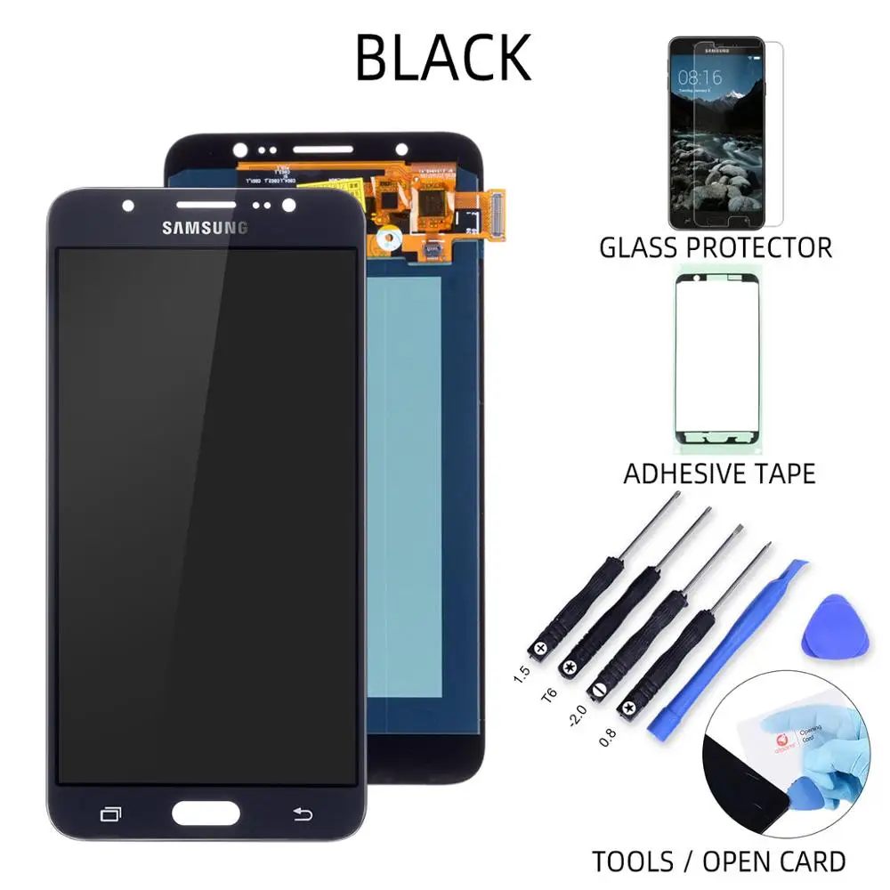 J7 2016 Black AMOLED Дисплей для SAMSUNG Galaxy j7 Pro LCD в сборе с тачскрином для Samsung Galaxy j7 LCD J730 J730F J7 J700 J700F J710 J710F - Цвет: J7 2016 Black