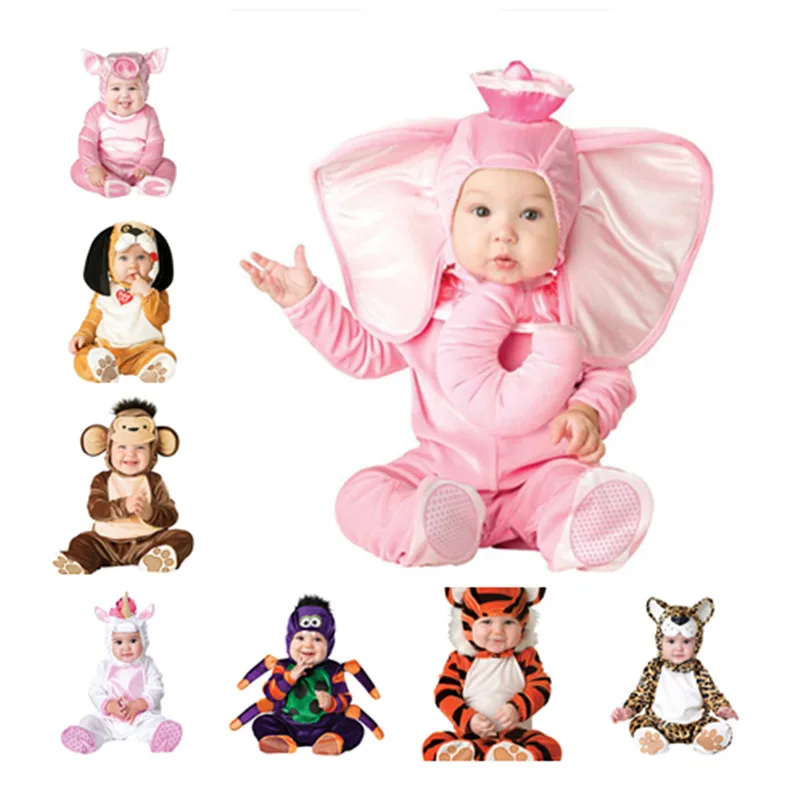 Детский комбинезон с Рисунком Слона и омаров Костюм изображением животных для