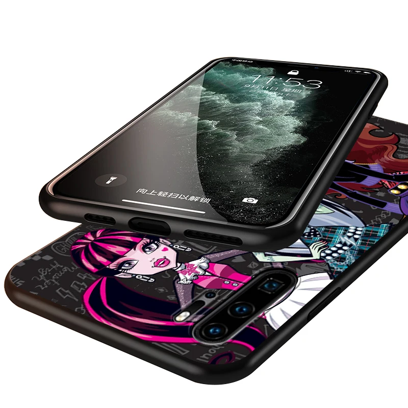

Monsters High Silicone Phone Case for Huawei P30 P20 P40 Lite E Pro P Smart Z Plus 2019 P10 P9 Lite Black Cover
