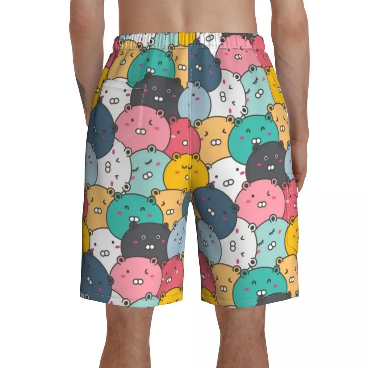 

Suspicious Cats Board Shorts Funny Beach Swimming Trunks Polyester Men Swim Trunks